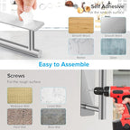 2nd Gen Paper Towel Holder Under Cabinet No Drilling, [More Sturdy] Self Adhesive or Drilling Paper Towel Holder Wall Mount for Kitchen, RV, [Fit Mega Paper Towel Roll] SUS304 Stainless Steel