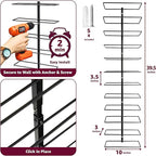 Sorbus Wall Mount Wine Rack – Holds 12 Bottles – Black Metal Wine Bottle Holder for Wall, Modern Wine Rack for Home Bar, Kitchen