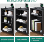 YITAHOME File Cabinet with Charging Station, Mobile Lateral Filing Cabinet with Lock for Home Office, Printer Stand with Open Storage Shelf, Fits A4, Letter, Legal Size Files, Office Furniture, Black
