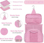 Attmu Mesh Shower Caddy Portable Dorm Tote Bag, Quick Dry Hanging Toiletry Bag, Large Capacity Shower Bag for College Dorm Room Essentials for Boys and Girls for Bath Camping (Light Pink)
