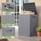 Greesum 52 Gallon Large Outdoor Package Delivery Box for Porch, Lockable Secure Double-Wall Resin Storage Bin, Waterproof Deck Container for Package Protection, Gray