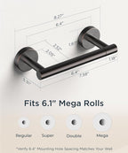 FORIOUS Toilet Paper Holder Wall Mount, Stainless Steel Rustproof Double Post Pivoting Tissue Roll Holder for Bathroom, Commercial Toilet Paper Dispenser, Oil Rubbed Bronze