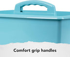 Storex Industries 13" x 11" x 6.375" Large Caddy, Teal (Pack of 2)