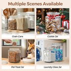 ComSaf 78 oz Glass Jars with Lids, 2.4 QT Large Glass Food Storage Containers with Lids, Tall Flour Sugar Storage Containers, Half Gallon Jar Wide Mouth for Kitchen Storage, large cookie jar