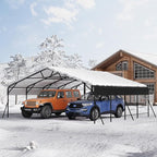 20x20x9FT Metal Car Port, Oversized Metal Garage with Steel Frame, Heavy Duty Carports for Car, Boats, Tractor