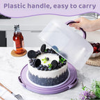 10in Plastic Cake Carrier with Handle, Round Cake Holder with Lid Pink Cake Container for 6in/8in/10in Cake(green)