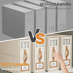 4 Pack Foldable Bed Sheets Set Organizers and Storage(King & Queen Size),Linen Fabric Closet Organizers with Window,Folding Bedding Storage Box for Bedsheets and Pillow Cube Organizer-Beige