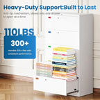 5 Drawer File Cabinet, Lateral Filing Cabinets for Home Office, Office Storage Drawers with Lock, Hanging Files Legal/Letter A4 Size (Assemble Required,White)