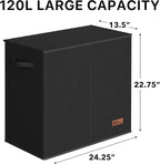 Simple Houseware Double Laundry Hamper with Lid and Removable Bags, Black