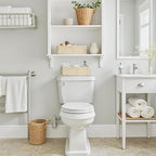 GRANNY SAYS Bathroom Baskets for Organizing, Wicker Basket for Storage, Wicker Baskets for Shelves, Waterproof Back of Toilet Storage Basket, 3 Section Bathroom Organizer Basket, 2-Pack