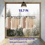 15.7Ft Retractable Clothesline Indoor is Also an Anti-sag Retractable Clothesline Outdoor,Stainless Steel Wire Laundry line Retractable for Drying Clothes ，with 12 Clip (White)