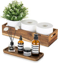 Hanobe Bathroom Toilet Tank Basket: Wood Acacia 2pcs Toilet Paper Topper with Vanity Tray Back of Organizer Toiletry Storage Holder Box