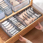 6 Pcs Underwear Drawer Organizer, Foldable Underwear Storage Divider Boxes 6/7/11 Cell Closet Clothing Organizers for Bras Panties Ties Socks Scarves Clothes