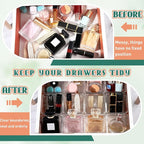 Tioncy 24 Pcs Stackable Clear Drawer Organizer Set 3" x 3" x 2" Small Makeup Vanity Storage Bins Office Desk Drawer Dividers Container Organization for Makeup Vanity Office Bathroom Kitchen Utensil