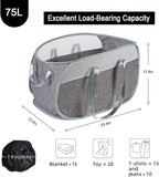 Collapsible Laundry Baskets, Pop Up Laundry Baskets with Reinforced Handles, Lightweight Foldable Laundry Basket for LaundryRoom,Bathroom or Travel (Gray)
