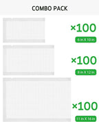 Syntus Vacuum Sealer Bags, 300 Gallon 11" x 16" and Quart 8" x 12" and Pint 6" x 10" Commercial Grade PreCut Bag, BPA Free Food Vac Bags for Storage, Meal Prep or Sous Vide
