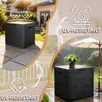 35 Gallon Outdoor Storage Box, Deck Boxes Outdoor Waterproof, Plastic Patio Storage Bin, Box for Packages Delivery, Lockable, UV Resistant, Grey