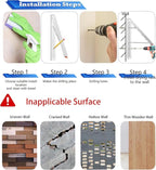 Dr.DJ Clothes Drying Rack, Wall-Mounted Retractable & Foldable Clothes Hanger for Laundry Room Organization and Storage, Clothes Hanger Rack for Dorm, Closet, Balcony(1 Pack, White)