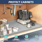 SIKADEER 40" x 22" Under Sink Mat Waterproof, Silicone Mat Kitchen Drawer Shelf and Cabinet Liner, Sink Protector for Kitchen Organizers and Storage, Boot Tray Pet Food Mats