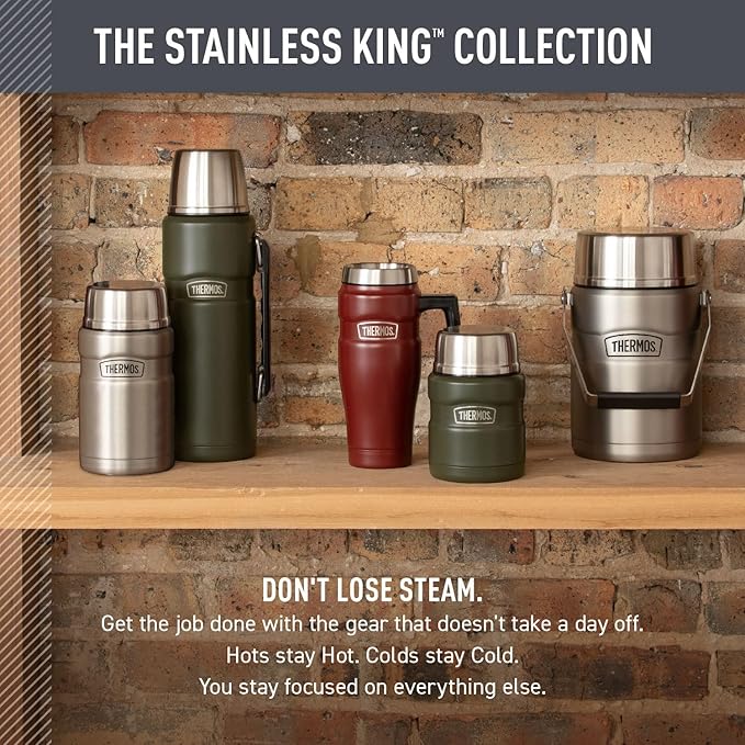 THERMOS Stainless King Vacuum-Insulated Food Jar, 24 Ounce, Matte Steel