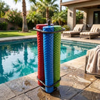 Extra Large Pool Noodle Storage Rack – Rustproof Bronze PVC Pool Float Organizer with Fillable Base for Stability – Outdoor Pool Storage Rack for Noodles & Floats