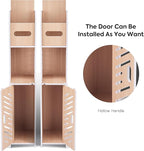 Doxo Waterproof Toilet Paper Holder Behind Toilet Storage Cabinet for Restroom, Slim Toilet Paper Storage with Lid (0ak)