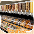 Nitial 2 Pieces Cereal Dispenser Wall Mounted 4.5L Triple Candy Machine Grain Dispenser with Cup Triple Dry Food Snack Wall Mount Cereal Storage Container for Kitchen Food Store Coffee Store (White)