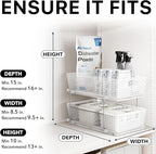 Simple Houseware 2 Tier Bathroom Organizer Tray Pull-Out Sliding Drawer/Under-Sink Storage, Clear