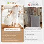 STORAGE MANIAC 3-Pack Large Laundry Hamper, 100L (26.4 Gal) Collapsible Laundry Basket with Bamboo Handles, Freestanding Waterproof Clothes Hamper for Laundry Room, Bedroom, Dorm, Towels, Toys, White
