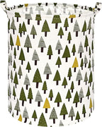 Christmas Tree 19.7 Inch Round Laundry Clothes Hamper Laundry Basket with Handles,Storage Organizer Bins Laundry Gift Basket for Room, Bedroom Decor