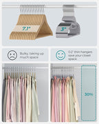 SONGMICS 100 Pack Coat Hangers, Heavy-Duty Plastic Suit Hangers, S-Shaped Opening, Space-Saving, 360º Swivel Hook, 16.3 Inches Wide, Light Gray and Dark Gray UCRP041G100