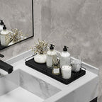 Toilet Paper Basket, Bathroom Basket for Counter Toiletries Towel Decor TP, Toilet Tank Tray, Guest Back of Toilet Organizer Storage, Vanity Tray for Perfume Makeup, Kitchen 13”x6.5” Black