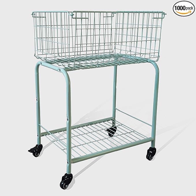 29" Rolling Laundry Cart，Large Capacity Foldable Hamper Basket,MINT Color | Bedroom, Closet Organizer Storage for Home, Dorm(MINT)