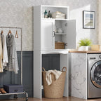 Over The Toilet Storage Cabinet, Over The Toilet Cabinet Bathroom with Adjustable Shelf and Double Door, Over The Toilet Storage for Bathroom Over The Toilet Organizer, White