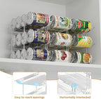 Can Organizer For Pantry Canned Food Goods Organizer For Cabinet Clear Automatic Rolling Can Storage Organizer Pantry Holders Rack, Holds Up to 36 Cans