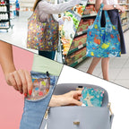 Foldable Reusable Grocery Bags, 4 Pack Large Shopping Tote Bags, Durable & Machine Washable Lightweight Totes for Travel, Groceries & Daily Essentials