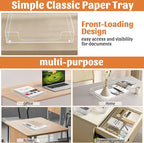 Letter-Size Tray Desk Letter Tray Paper Tray, Sturdy Heavy-Duty Plastic Printer Paper Tray, Single-Tier Stackable File Storage Organizer for Office Home (Clear)