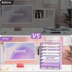 DALTACK 9-Tier Paper Letter Tray Desk Organizer with Handles, Mesh File Holder Organization, Paper Sorter Desk Organizer for Office Home School, Purple 2 Pack