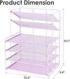 OPNICE 6-Tier Letter Tray Paper Organizer, Desk Organizers and Accessories, Desktop File Organizer, Office Desk Accessories for Office Supplies(Purple)