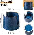 Kitchen Sponge Holder, Ceramic Sponge Organizer Scrubby Holder Sink Caddy Dish Rack for Kitchen and Bathroom, Farmhouse Decor, Blue