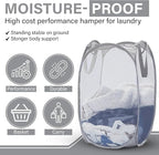 DecorRack 1 Pack Mesh Pop Up Laundry Hamper, Lightweight Foldable Clothes Basket with Easy Carry Handles, Durable Mesh Design for Air Circulation and Simple Storage, Gray (1 Pack)