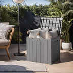 Devoko 31 Gallon Waterproof Outdoor Storage Box Resin Deck Box Lockable and UV Resistant for Patio Furniture,Garden Tools (Grey)