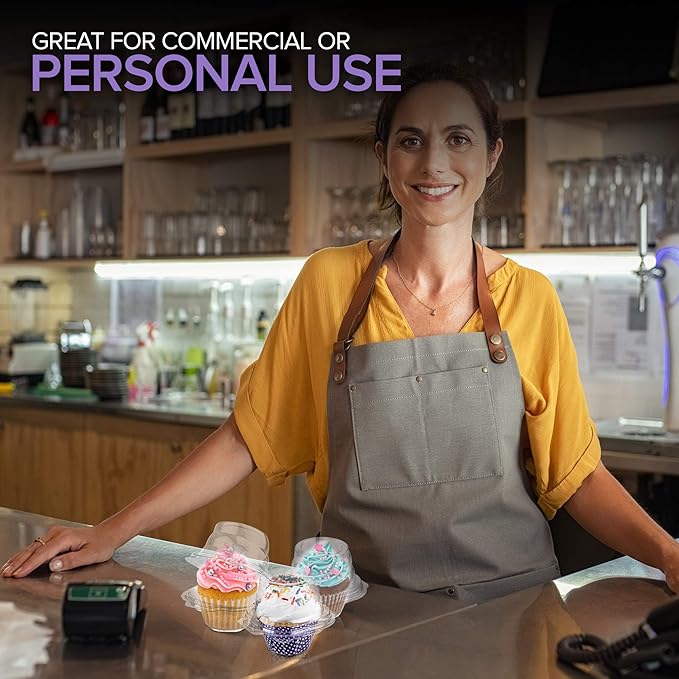 Stock Your Home Individual Plastic Cupcake Containers with Airtight Dome Lid 1500 Count Clear Disposable BPA Free Single Cupcake Holders