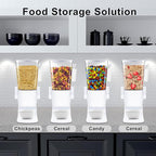 Cereal Dispenser Countertop 2Pcs, 3.2L Cereal Containers Storage Snack Dispenser with Bowls Spoons Cutlery Box, Dry Food Dispenser for Pantry, Storage Grains, Oatmeal Nut, Granola, White