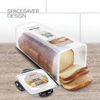 Tafura Bread Container - 2 Pack 5 Liter BPA Free Plastic Bread Box - Container/Holder for Homemade Loaves and Baked Goods with Black Airtight Lid