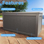 320 Gallon Deck Box Large Outdoor Storage Box Waterproof for Patio Furniture,Outdoor Cushions,Garden Tools and Pool Supplies,Weatherproof(Grey,320Gallon)