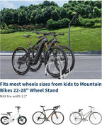 Bike Floor Stand, Freestanding Bike Parking Rack for Garage, Heavy Duty Bicycle Storage Organizer Fit 22-28" Wheels & 2.2" Tire Width,Indoor Outdoor Bike Storage Stand for Home, Apartment, Bike Shop