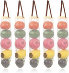 KALIONE 5 Packs Potato & Onion Bags, Hanging Mesh Storage Bags, Long and Large Reusable Net Produce Bags for Fruit Veggies, Suitable for Kitchen and Grocery