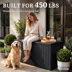 YITAHOME 120 Gallon Outdoor Storage Deck Box, Large Resin Patio Storage for Outdoor Pillows, Garden Tools and Pool-Supplies, Waterproof, Lockable (Black)