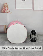 QUEENLALA Large Storage Basket,Laundry Hamper/Bathroom/Home Decor/Collapsible Round Storage Bin,Boys and Girls Hamper/Boxes/Clothing(Round-Pink Flamingo)